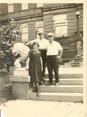 1910s Betty Feldman  Russell Feldman and Walter Maisel Taken on steps of Univerity of Cincinnati 