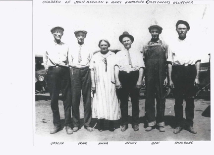Children of John Herman Kluesner and Mary Catherine Meschede Kluesner
